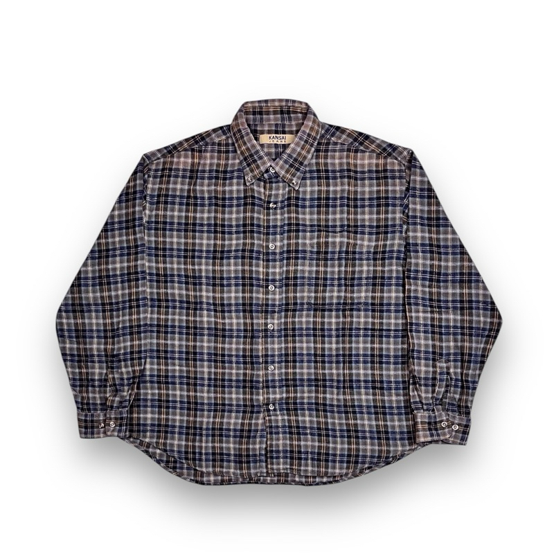 Kansai Jeans Vintage Plaid Outer Flannel Oversized Fit
