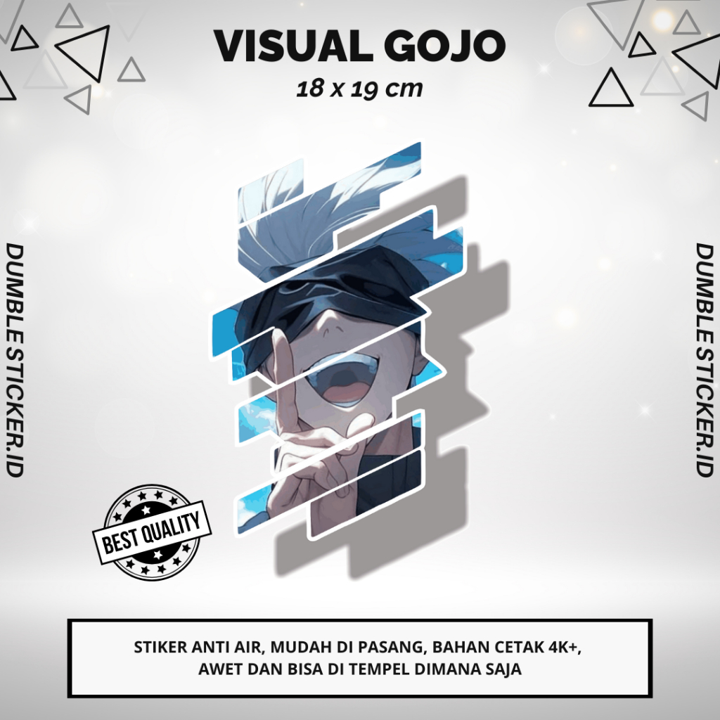 Sticker Stripping Viral Anime Stiker Terbaru Motor/Mobil/Helm Visual Gojo