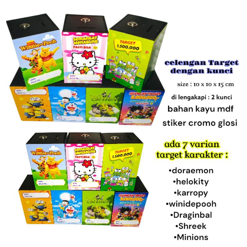 Celengan Target Jumbo Dengan kunci Ganda Celengan Karakter Target Kotak Kunci Jumbo Celengan Koin de