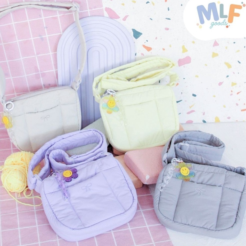 MLF Goods  Mini Daisy Puffy Bag  Tas Lebaran Anak  Tas Selempang Mini  Sling Bag Daisy  Tas Sling Pu
