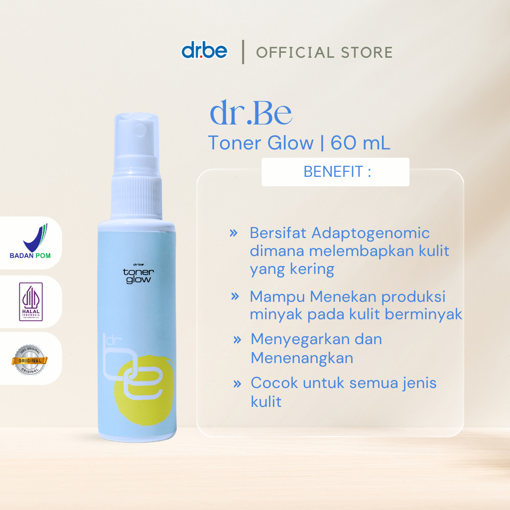dr be toner glow efek moisturizer / hydrating toner / toner kulit berminyak / toner mencerahkan