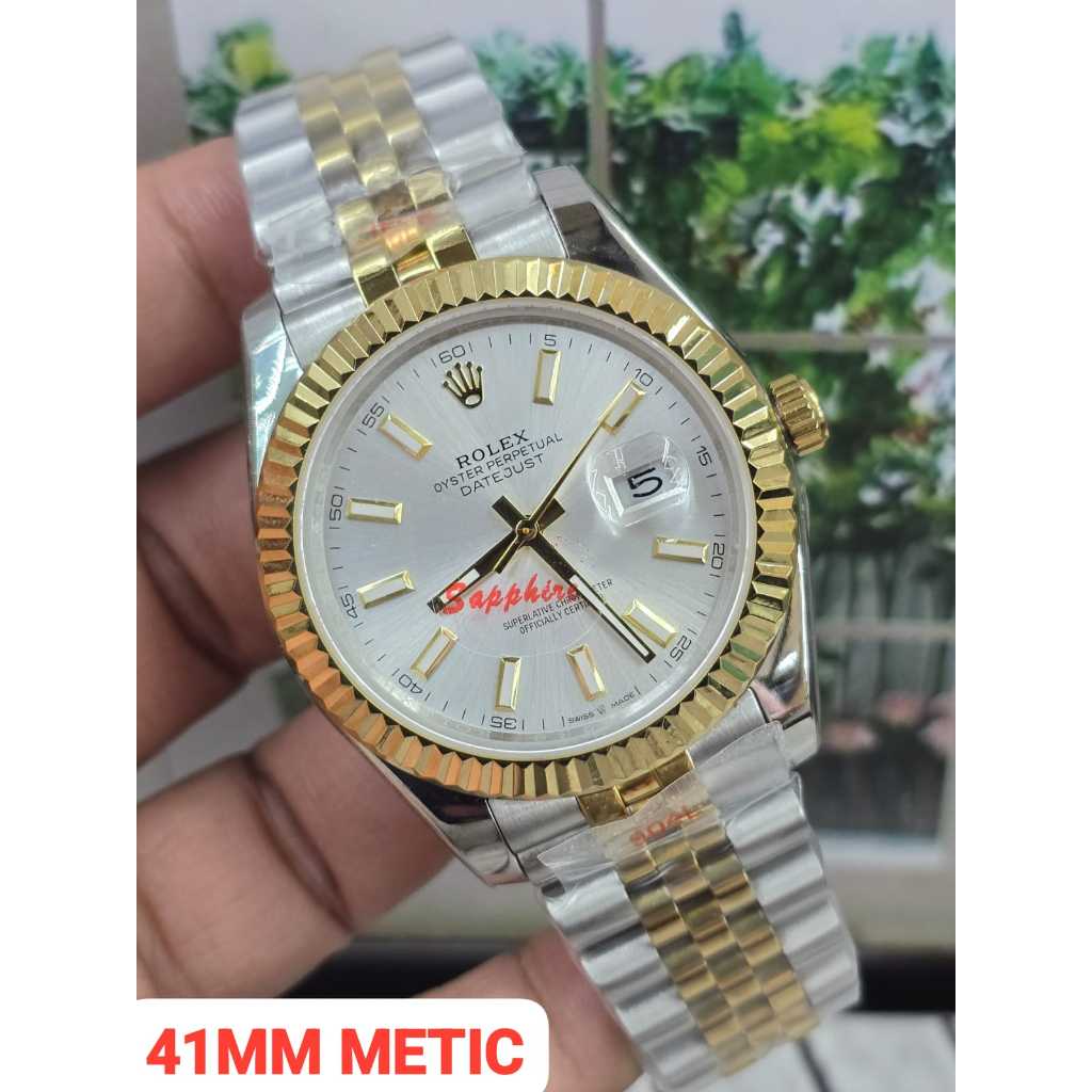 NEW, Jam Tangan Pria Rolex Datejust 41mm Automatic Rantai Stainless 904L Sapphire Glass