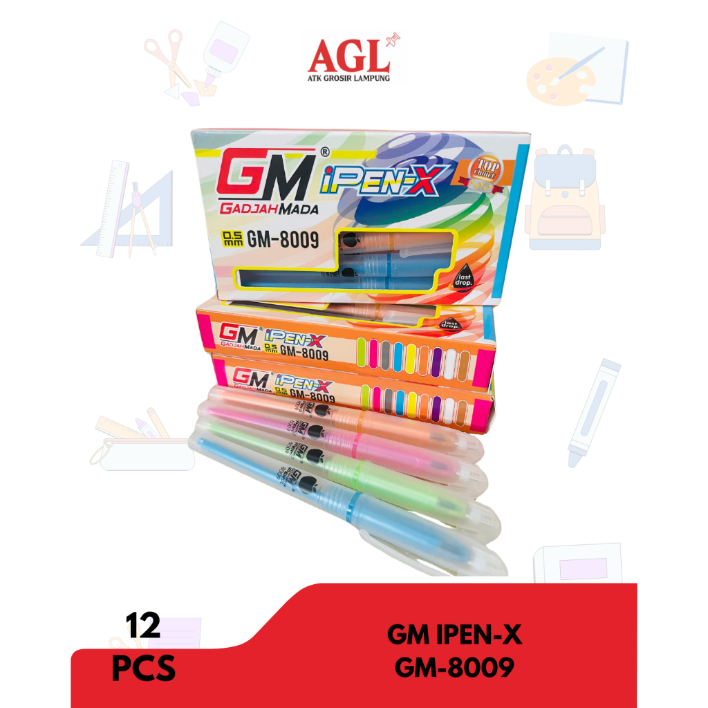 

GAJAH MADA - (12pcs) Pulpen GM IPEN X GM - 8009 BLACK - Lusin