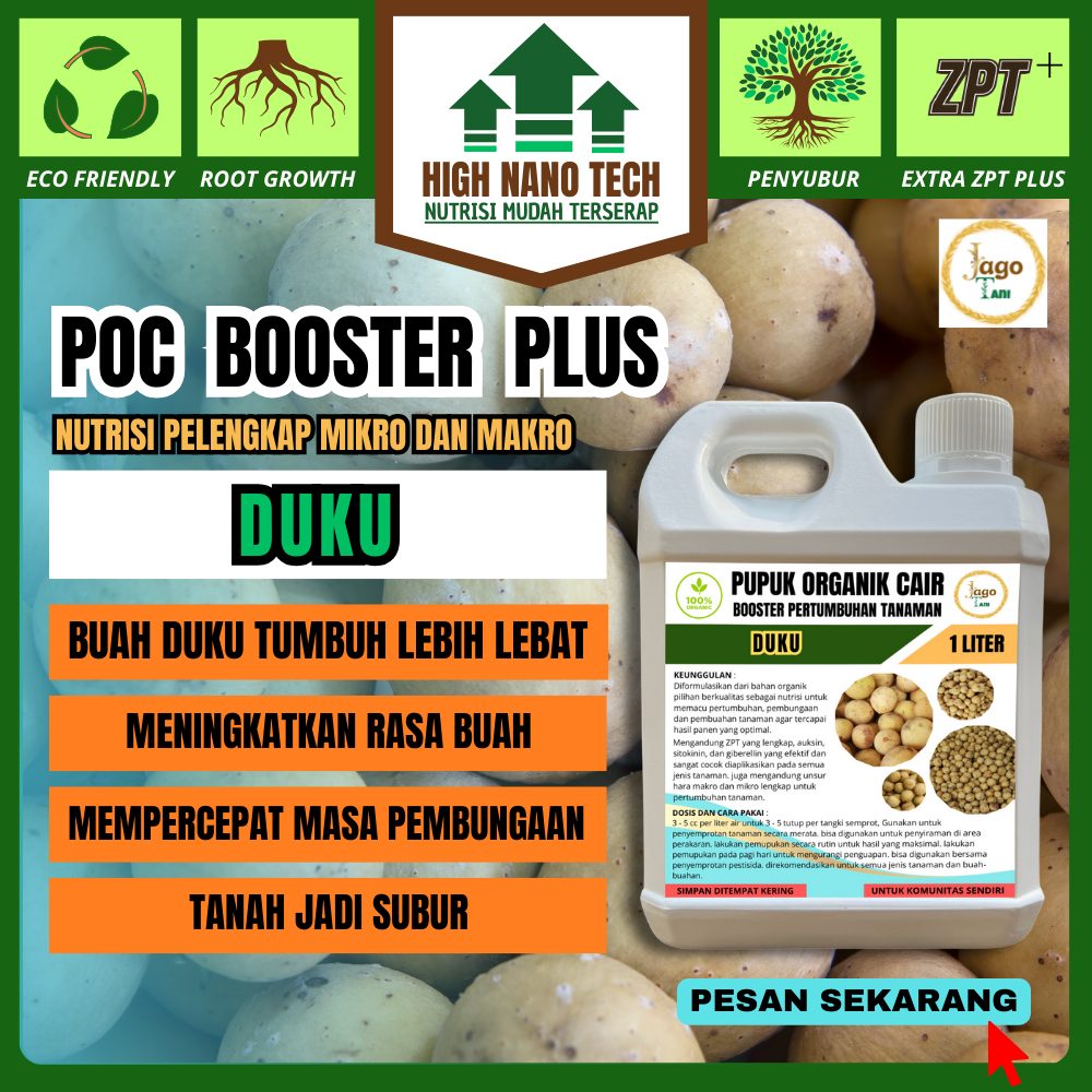 Pupuk Booster Pelebat Buah Duku Poc Agar Cepat Berbuah Manis Dan Segar Nutrisi Pelengkap Anti Hama