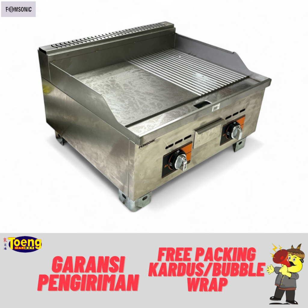 Kompor Gas Pemanggang / Kompor Usaha Steak - GAS GRIDDLE HALF RIBBED GPK-518K FOMSONIC