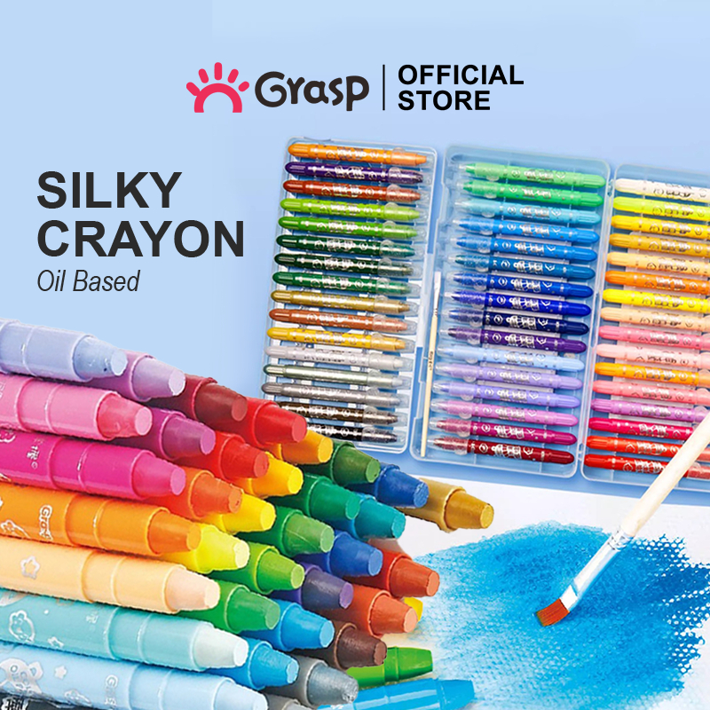 

GRASP SILKY CRAYON LUKIS 12/24/36/48 WARNA KRAYON WATER SOLUBLE WARNA CERAH TIDAK MENGOTORI TANGAN