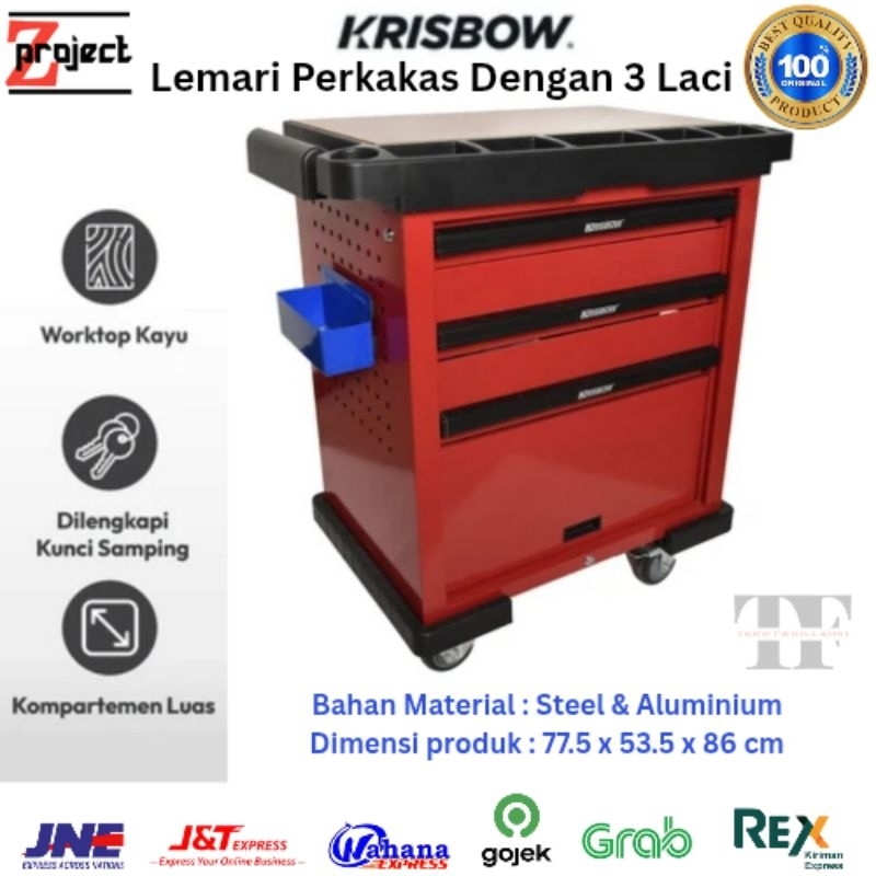 KRISBOW Lemari Perkakas Dengan 3 Laci / Tools Drawer 3 Drawer Krisbow / Laci Perkakas Krisbow / Lema