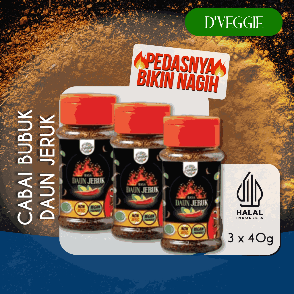 

DVEGGIE Cabai Bubuk Rasa Mix & Bundling 3 Pack Vegan Friendly
