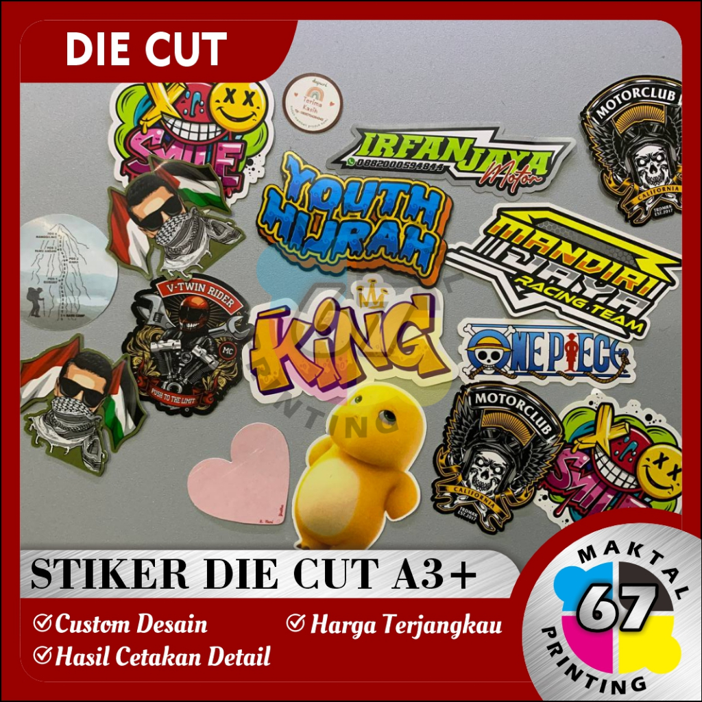 

STIKER DIE CUT | STIKER POTONG | LABEL MAKANAN | STIKER CUSTOM | STIKER A3+ | STIKER MOTOR | STIKER THANK YOU