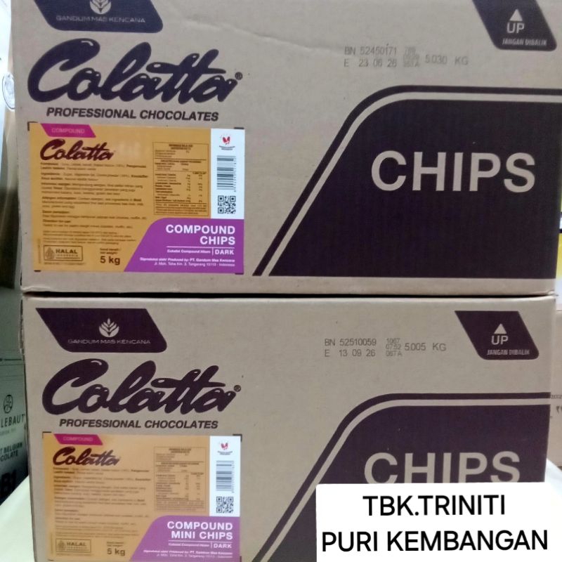 

Choco Chips Colatta 200 Gram/1Kg ( Mini Compound & Standard)