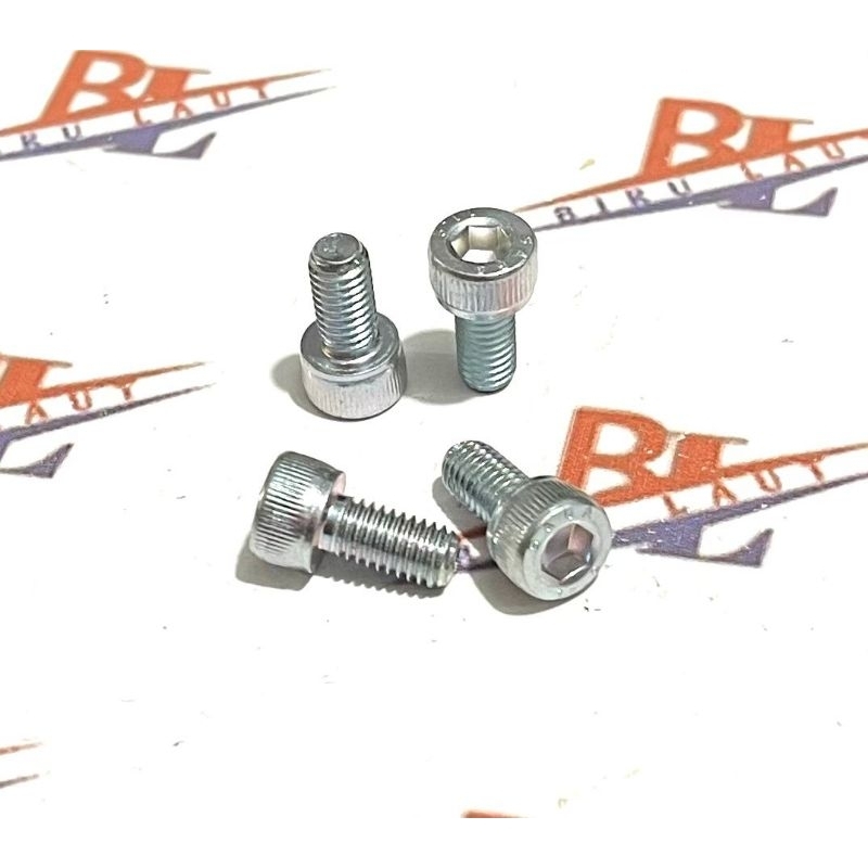 (Paket isi 30 Biji) Baut L Galvanis 5x10/ Baut Kunci L4 Panjang 1cm diameter ulir 5mm