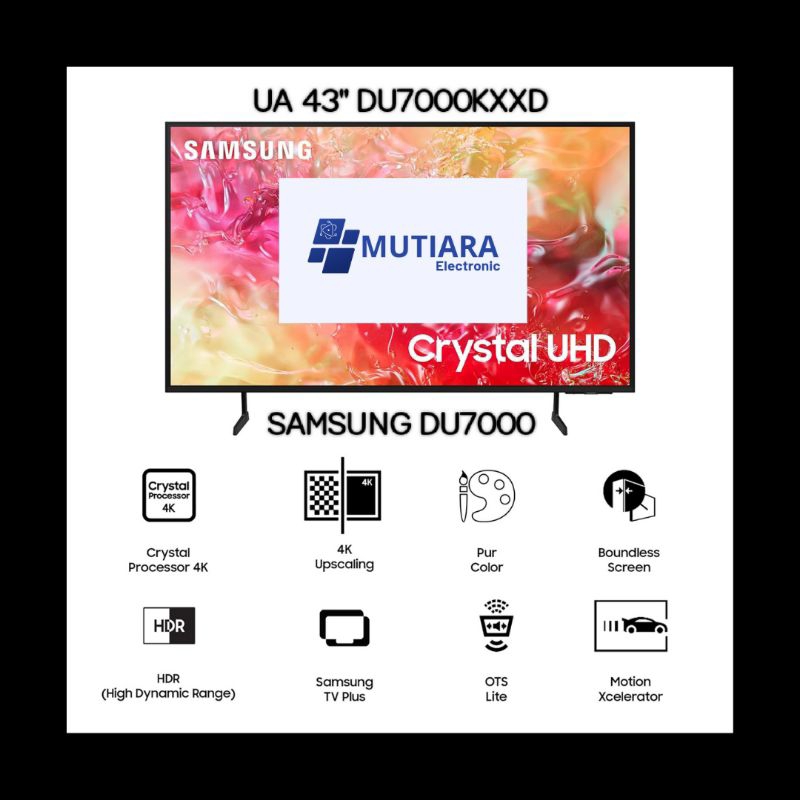 SAMSUNG 43DU7000 / UA43DU7000 4K SMART TV 43 inch 2024 series