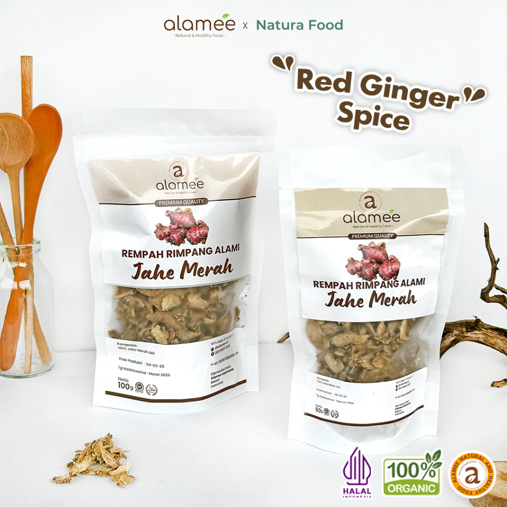 

ALAMEE Jahe Merah Dried Red Ginger Kering Iris Rempah Rimpang Organik Alami Spice