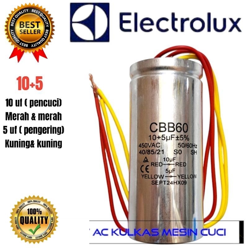 Kapasitor Mesin Cuci ELECTROLUX 2 Tabung ORIGINAL