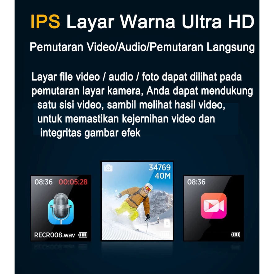 Yicsee Action Cam Motovlog 1920P Kamera Dash Cam Untuk Di Motor 360 Derajat Action Cam 4K Ultra Hd