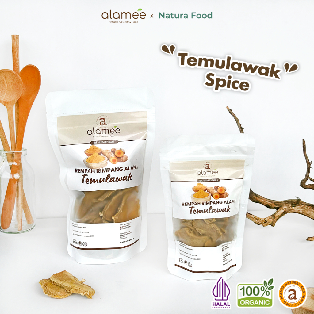 

ALAMEE Temulawak Rempah Kering Iris Dried Curcuma Rimpang Organik Alami Temu Lawak Spice