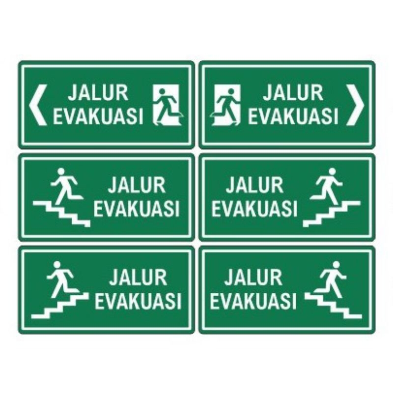 

Stiker Jalur Evakuasi 30x15 cm bahan Vinyl glossy anti air