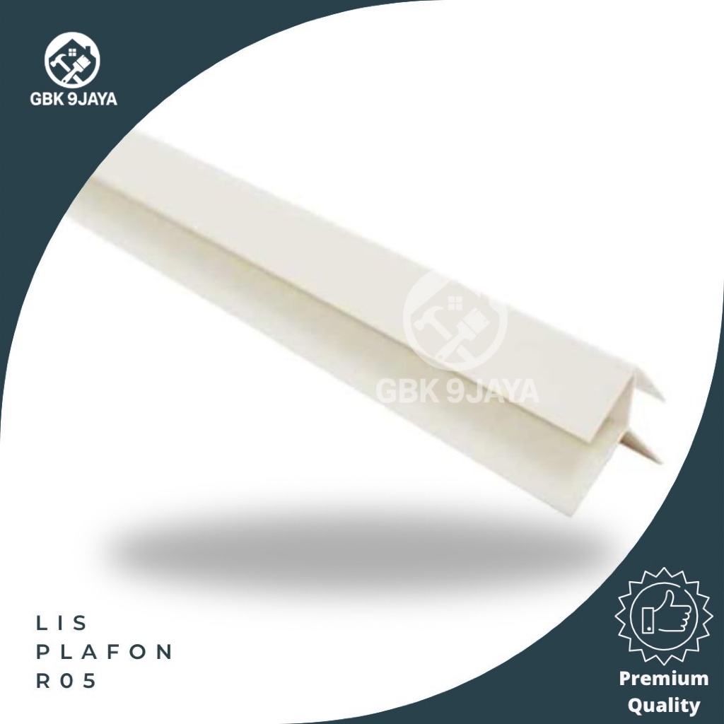 Lis Drop Ceiling Minimalis Putih  R05 Panjang 100cm Lis Plafon PVC Dekoratif Tahan Rayap