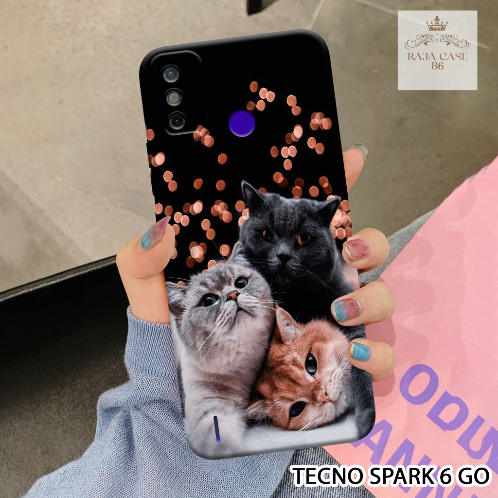 Softcase Tecno Spark 6 Go - Rajacase - Case Tecno Spark 6 Go - Motif Case Cats - Case Tecno Spark 6 