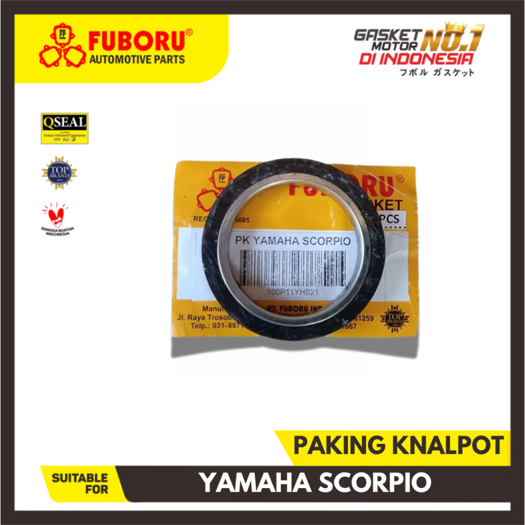 PAKING KNALPOT YAMAHA SCORPIO PERPAK GASKET KNALPOT ATAS FUBORU