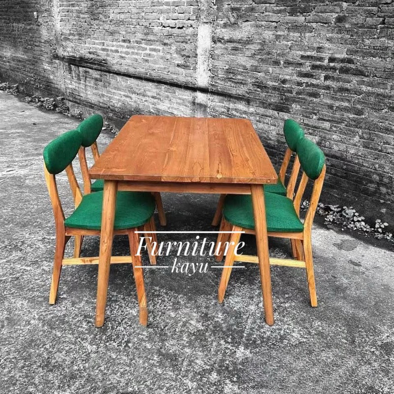Set meja makan murah kayu jati, meja makan kayu jati, meja makan minimalis kayu jati