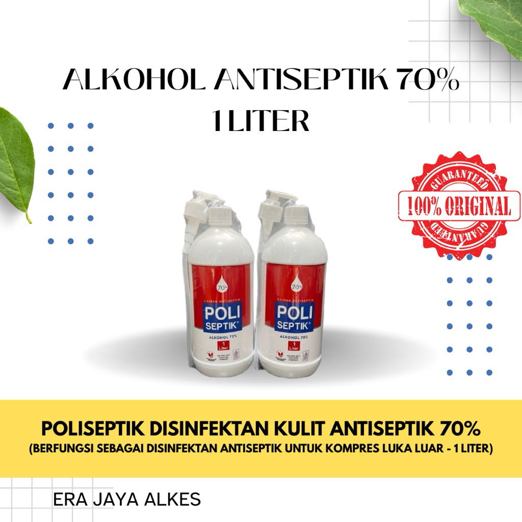 Poli Septik Alkohol 70% 1 Liter | Alkohol Antiseptik 70% 1 Liter