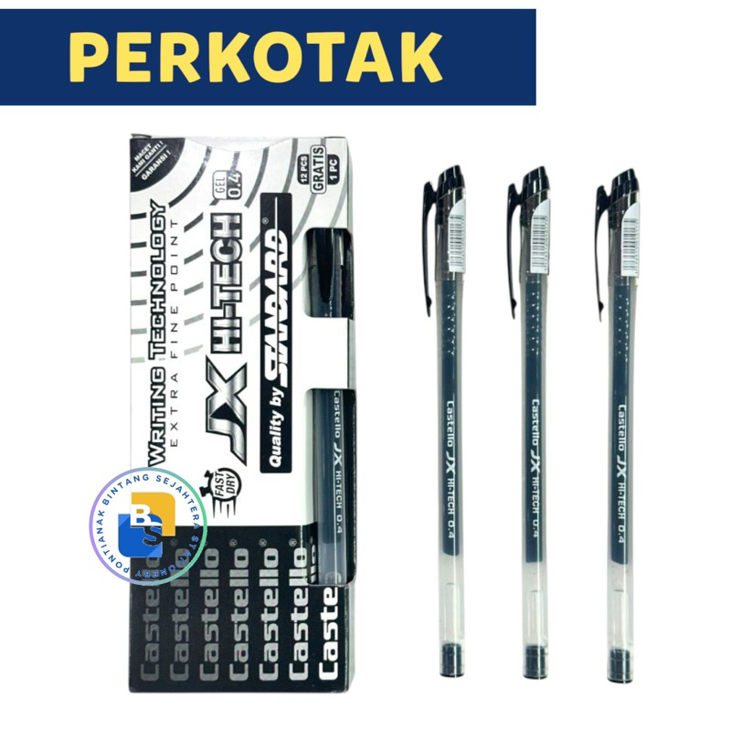 

12+1 Pcs - Standard Pulpen Castello JX Hi-Tech Gel 0.4