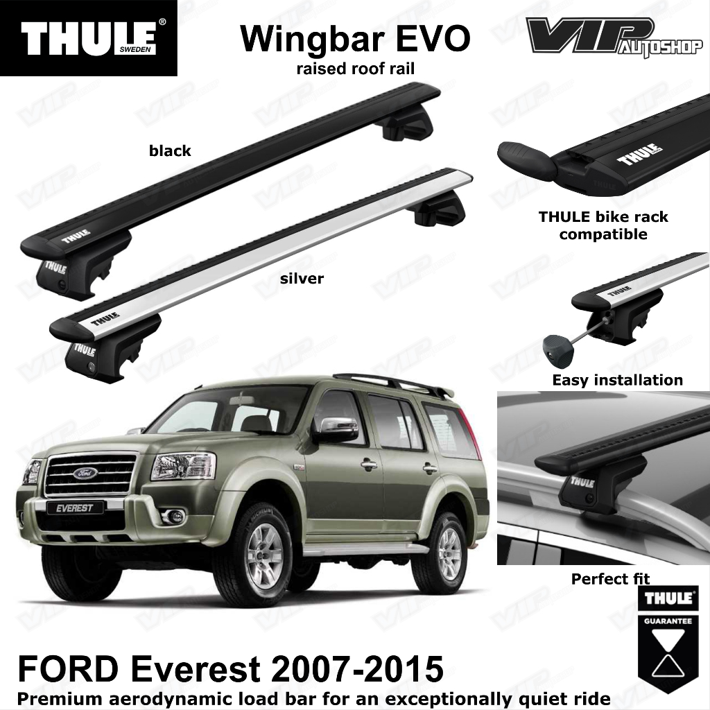 Ford Everest 2007-2015 Crossbar Wingbar Thule Original Sweden Roof Rack Atap Mobil