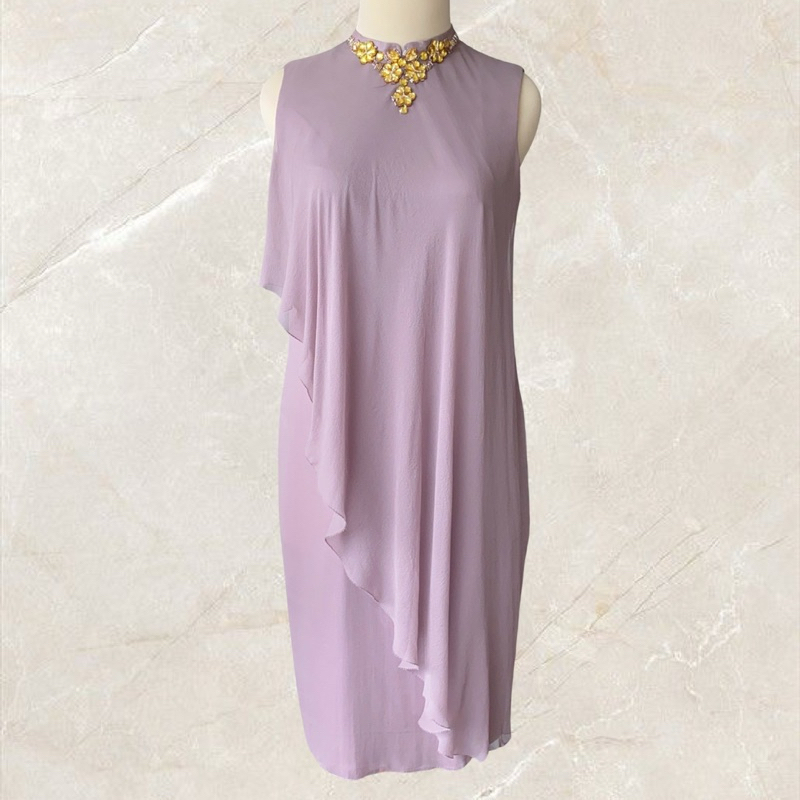 PRELOVED Studio 133 Biyan Dress (Dusty Purple with Gold beads) Size M