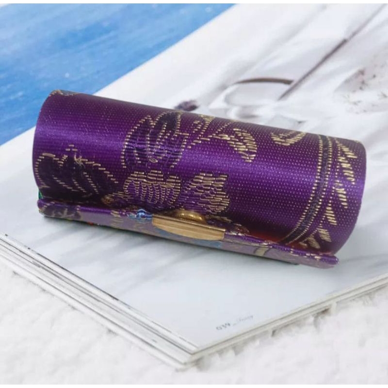 Beauty Case Dompet Penyimpanan Lipstik Kotak Tempat Perhiasan Warna Ungu