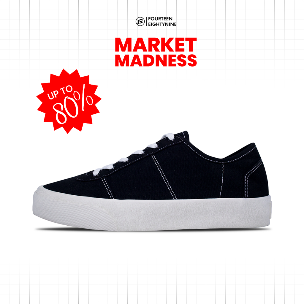 1489 - Eternity Black White Canvas Vulcanized Shoes | Sepatu Pria | Sepatu Wanita | Sepatu Unisex - 