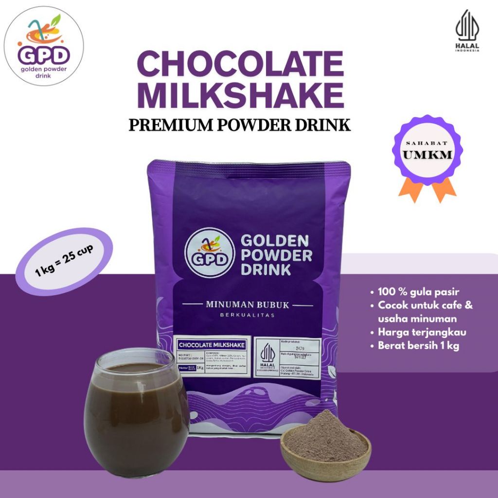 

Bubuk minuman Premium - Chocolate Milkshake 1kg - Golden powder drink