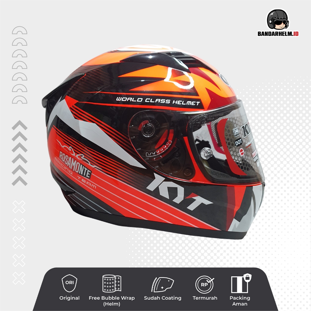 Helm Fullface KYT R10 Motif Race Edition Rosamonte Orange / Black