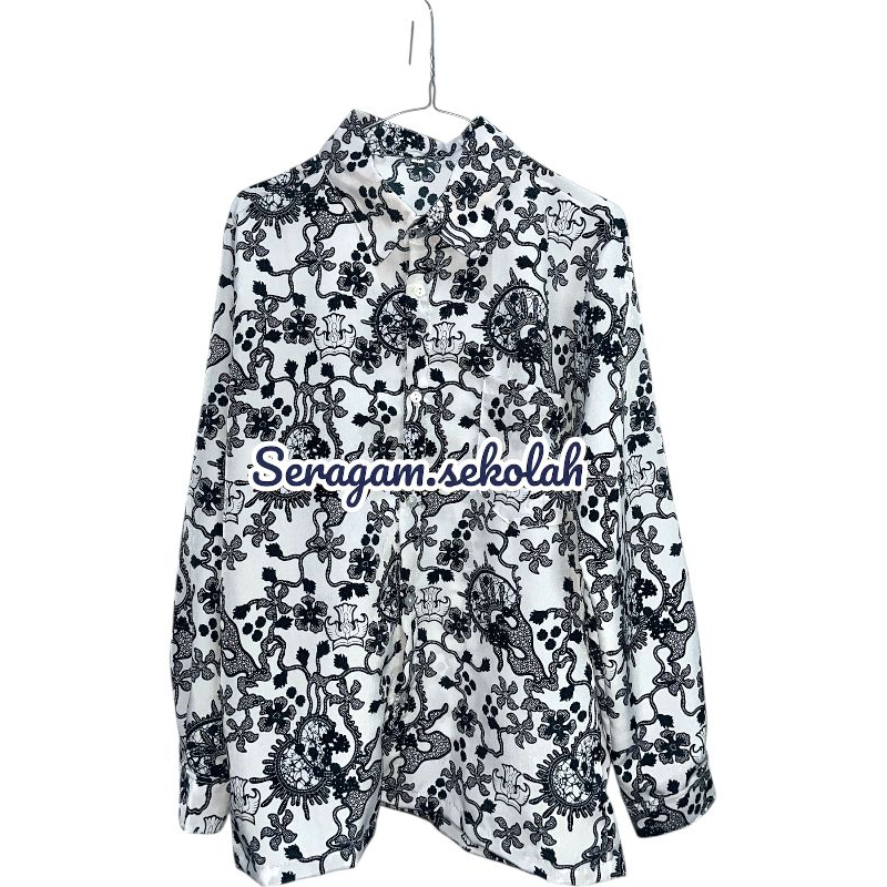 Batik Abu Nasional SMA dan MA Lengan Panjang Seragam sekolah/ Batik bunga suri/ Seragam batik/ Batik