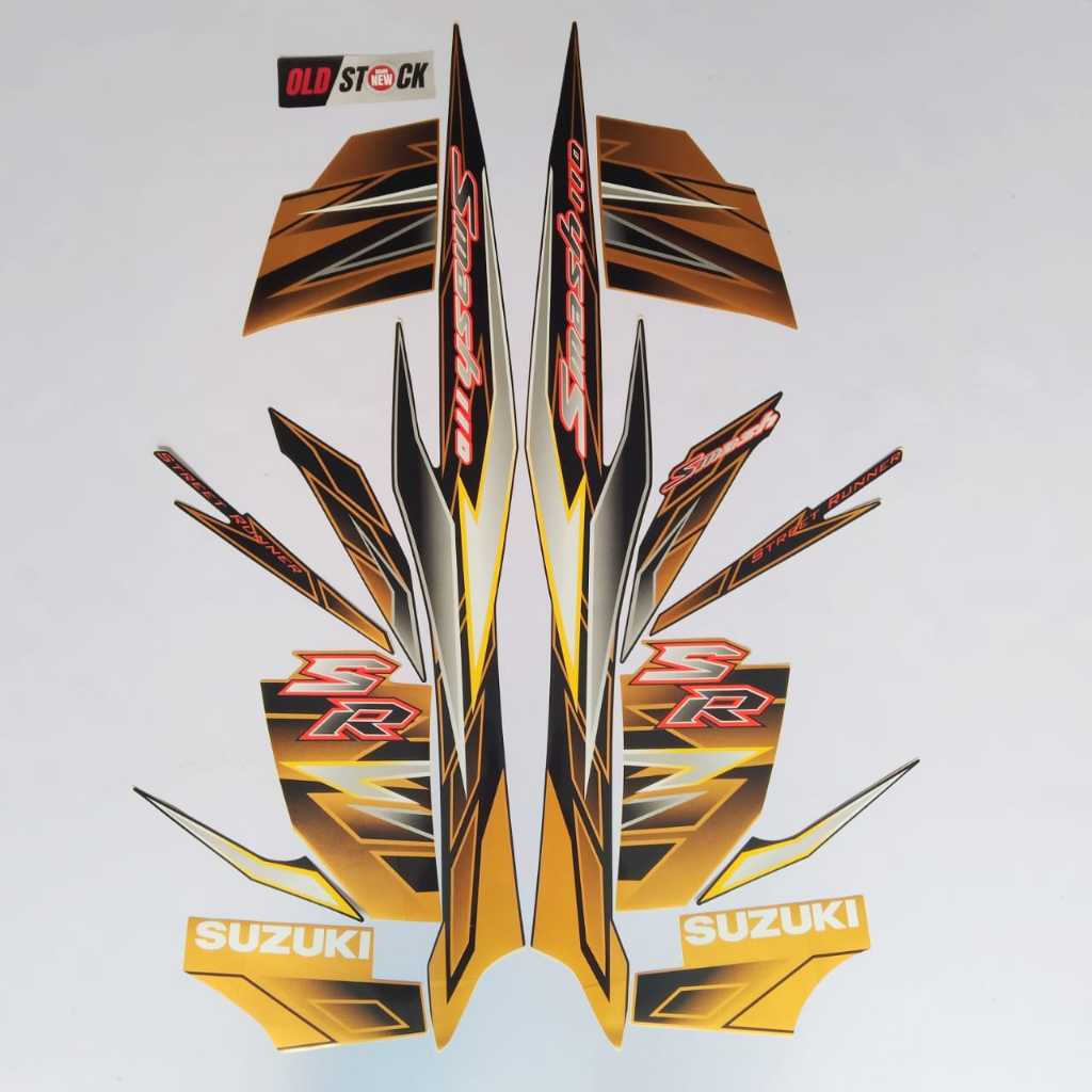 STRIPING STIKER STICKER LIST BODY BODI  SUZUKI SMASH SR 110 ASLI ORIGINAL 100% ( 68000-07H80-XGZ ) -