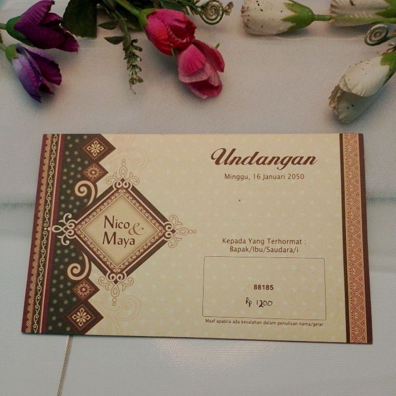 undangan ERBA 88185, free custom foto , free plastik kemas