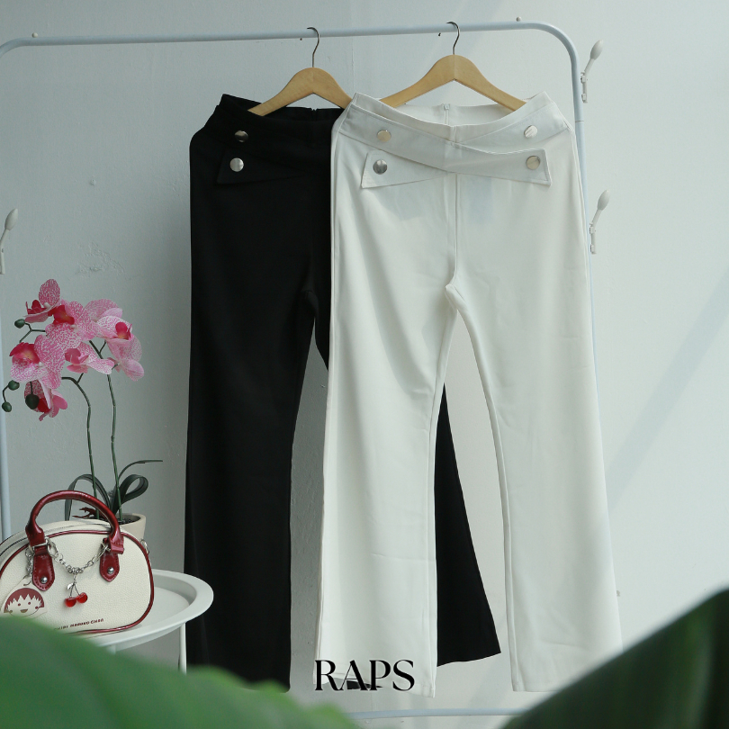 Celana Panjang Cutbray Putih Wanita - RAPS - Celana Wanita/Korean Style/Celana Cutbray
