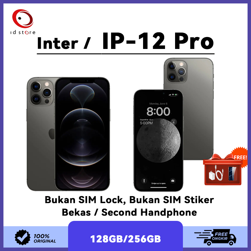 Inter - IPHONE 12 Pro 128GB 256GB Second BEKAS | MULUS 12 Pro NORMAL FULLSET Kondisi