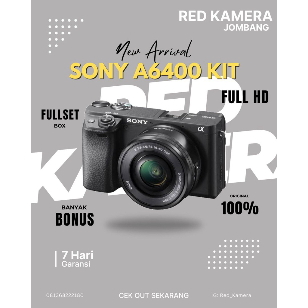 KAMERA SONY A6400 KIT MURAH MULUS VIDEO SUPPORT 4K