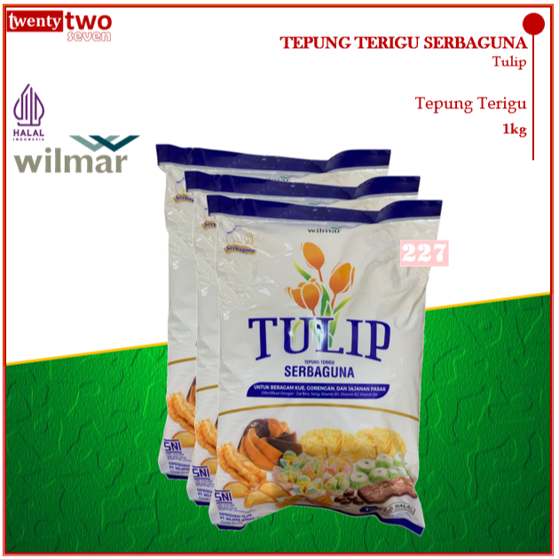 

Tepung Terigu Serbaguna Tulip Wilmar 1kg