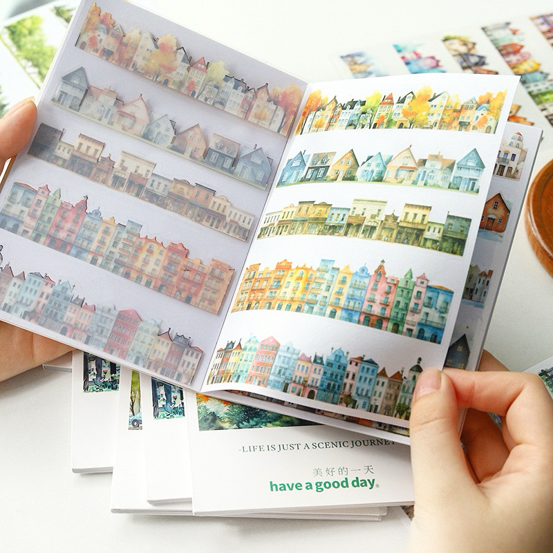 

RB (6AC) Sticker Book Buku Transparan Alam Pohon Rumah Pagar Laut Sea Fence Tree Forest Garden Home