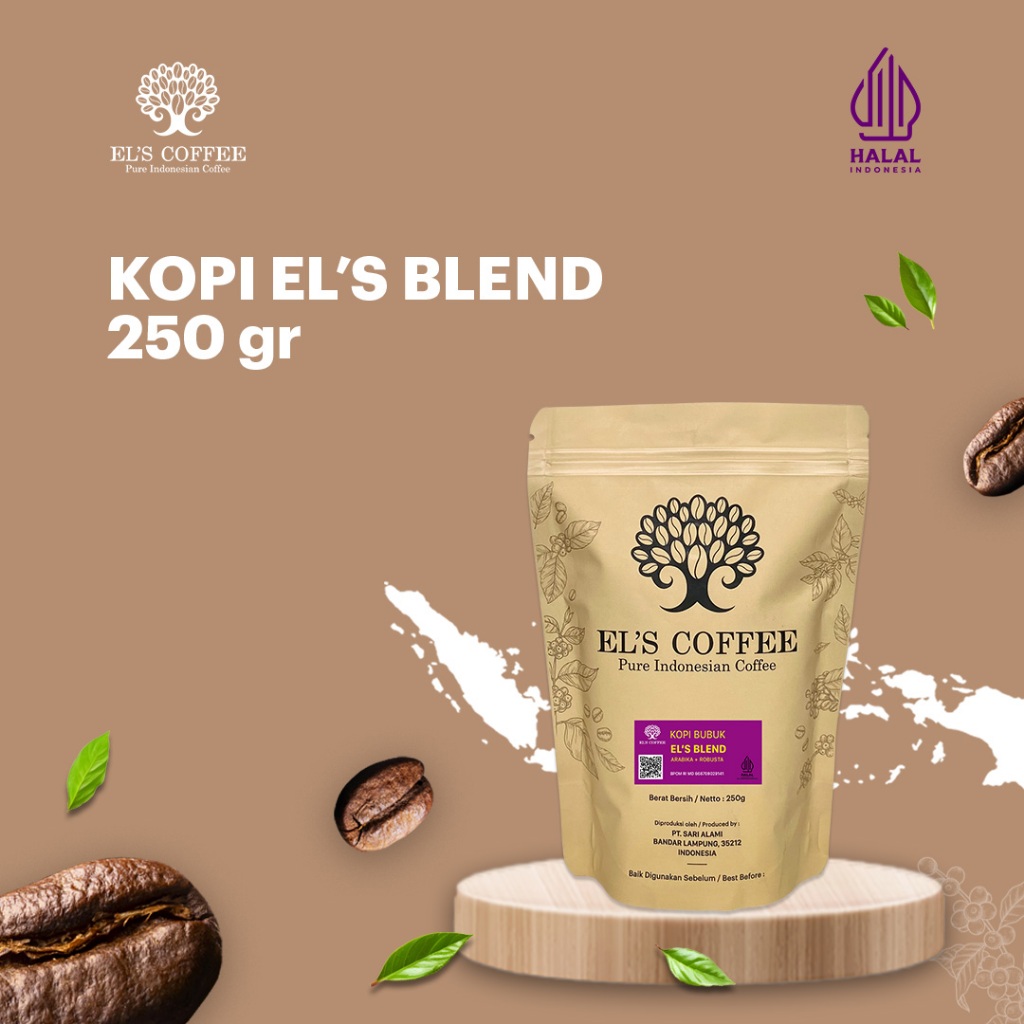 

El's Coffee Kopi Blend Arabika Robusta 250Gr Biji Kopi/Kopi Bubuk Pure Indonesia Coffee Beans