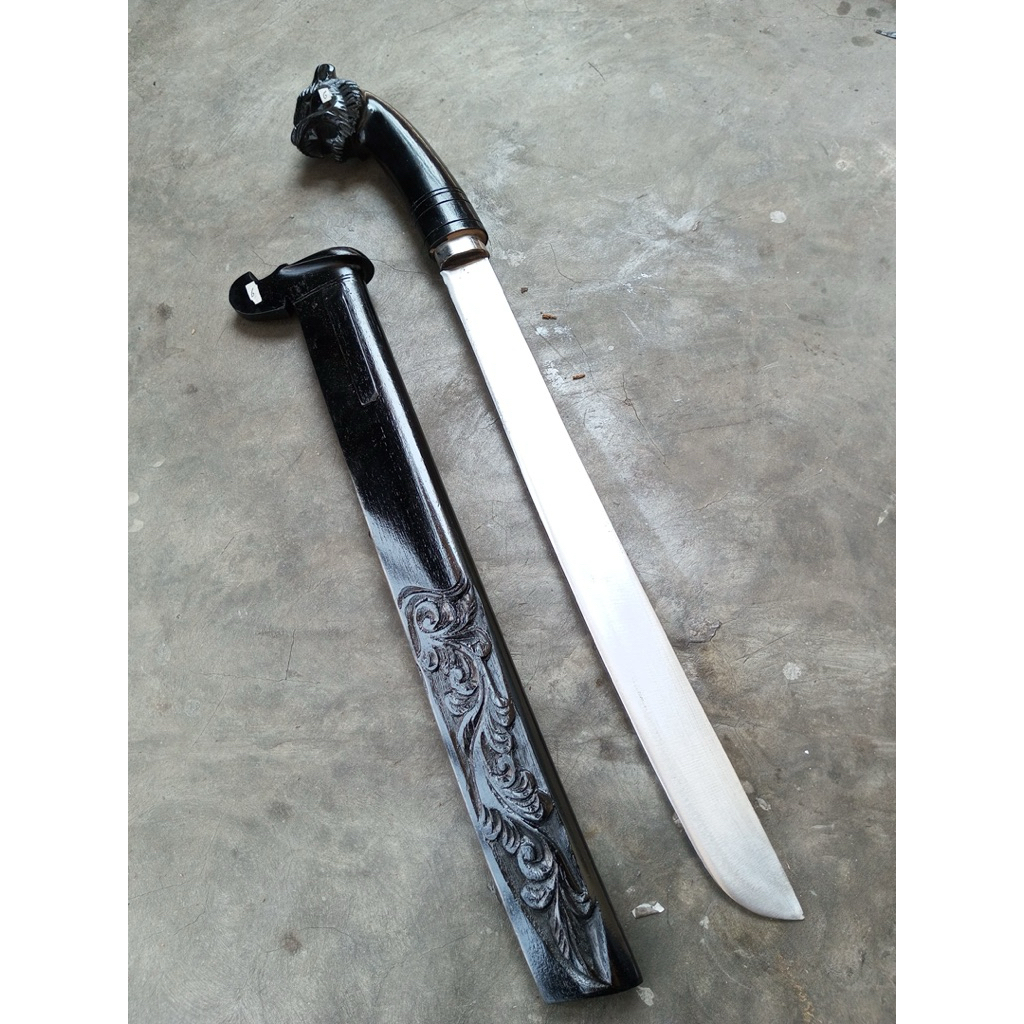 PISAU DAPUR TEBASAN PANJANG ORNAMEN SINGA