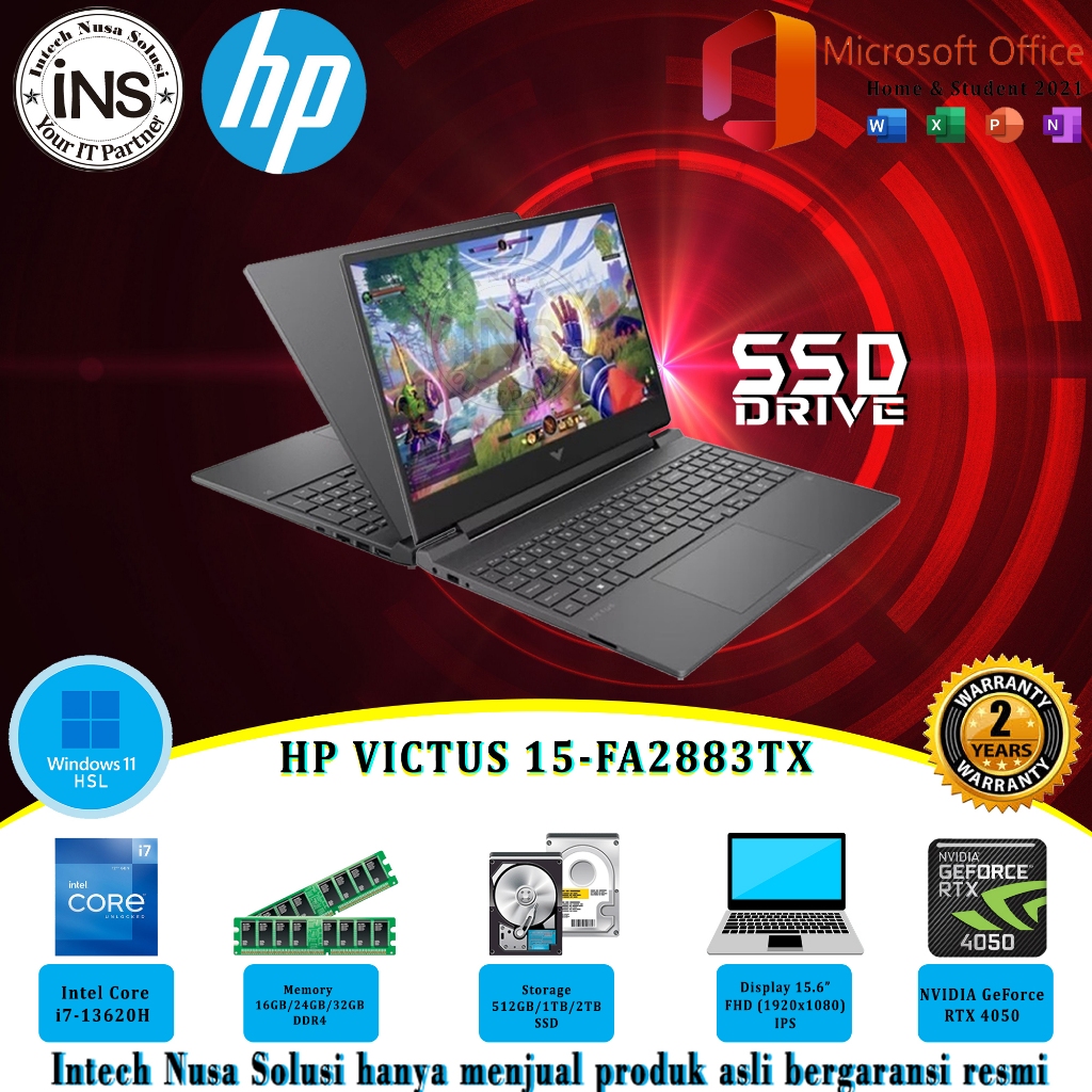HP VICTUS 15-FA2883TX i7-13620H 24GB 2TB SSD WIN11HSL+OHS2024 2YR