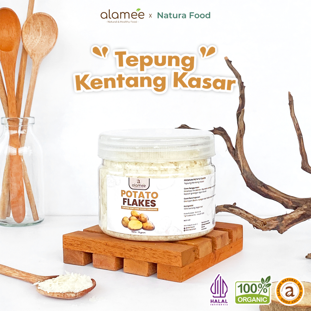 

ALAMEE Tepung Kentang Serpih Potato Flakes Premium Tepung Kentang Kasar PREMIUM 75gr