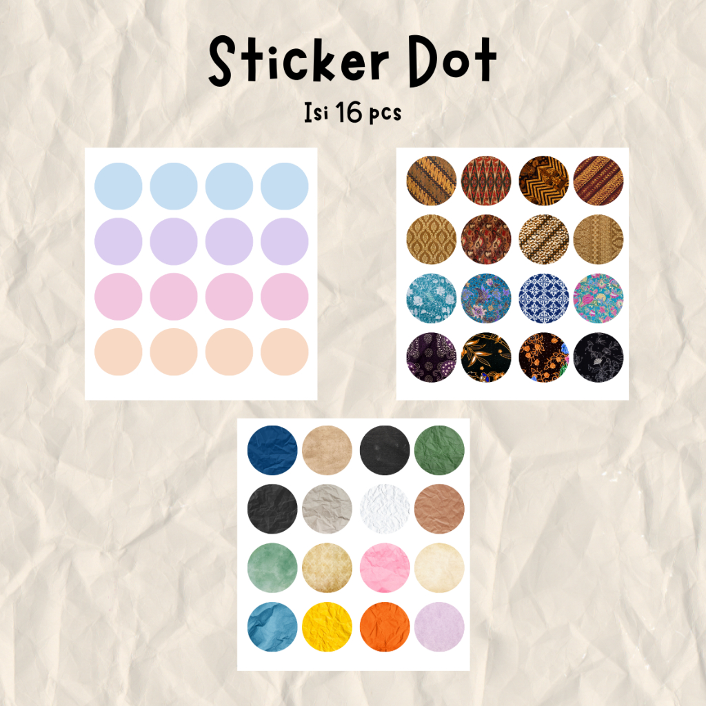 

[paww craft] Sticker dot stiker bulat vintage aesthetic deco journaling hiasan scrapbook