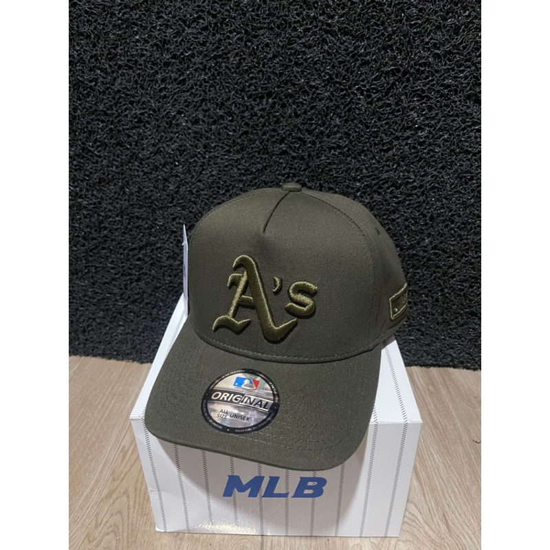 Logo A’s Hijau Army Bahan Hijau Army Topi Pria Wanita Bisa Pakai