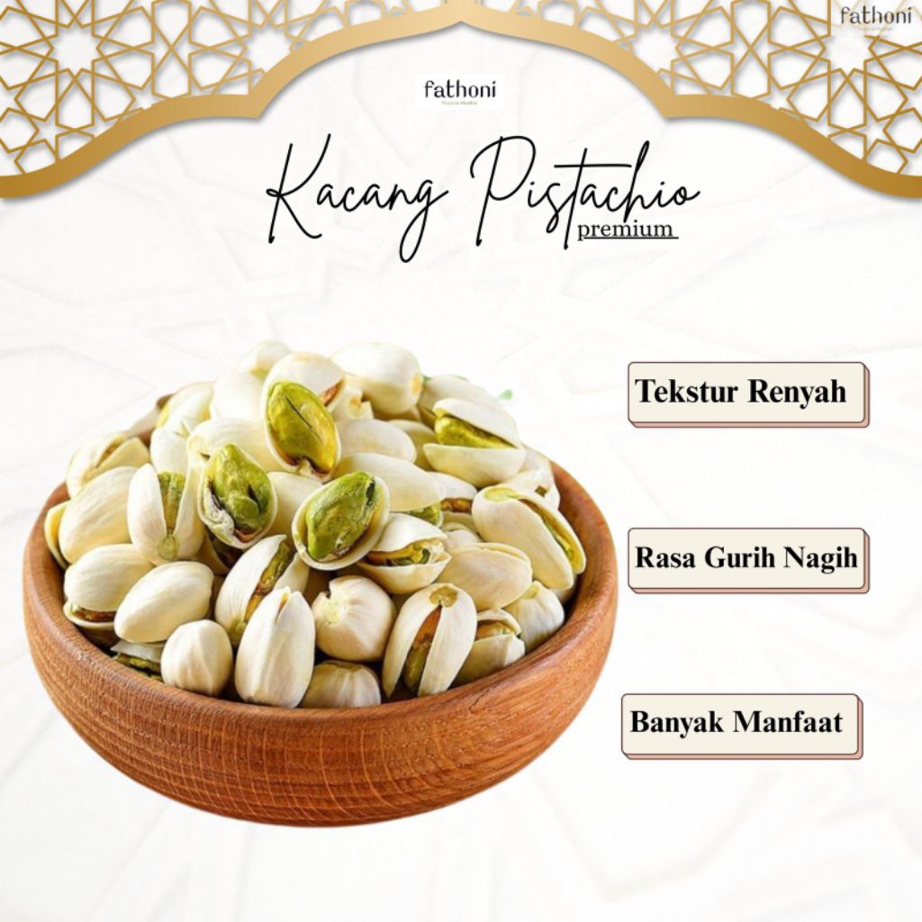 

Kacang Pistachio Premium/Kacang Fustuk Oleh-Oleh Haji Umroh 250gr