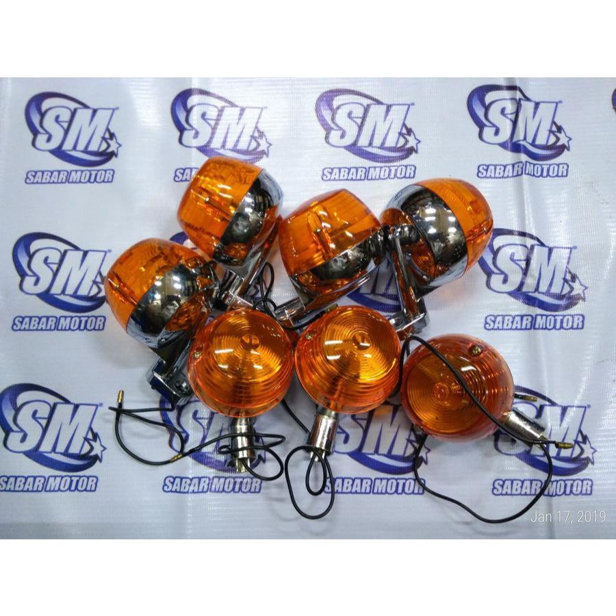 Lampu Sen CB100 Sein CB-100 Sign Clasic Casing Besi Crome Motor Klasik