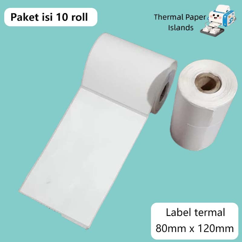 

Stiker Label Termal / Sticker Label Kertas Resi Shipping Label / Thermal Paper / Label Barcode Direct Thermal 80mm x 120mm
